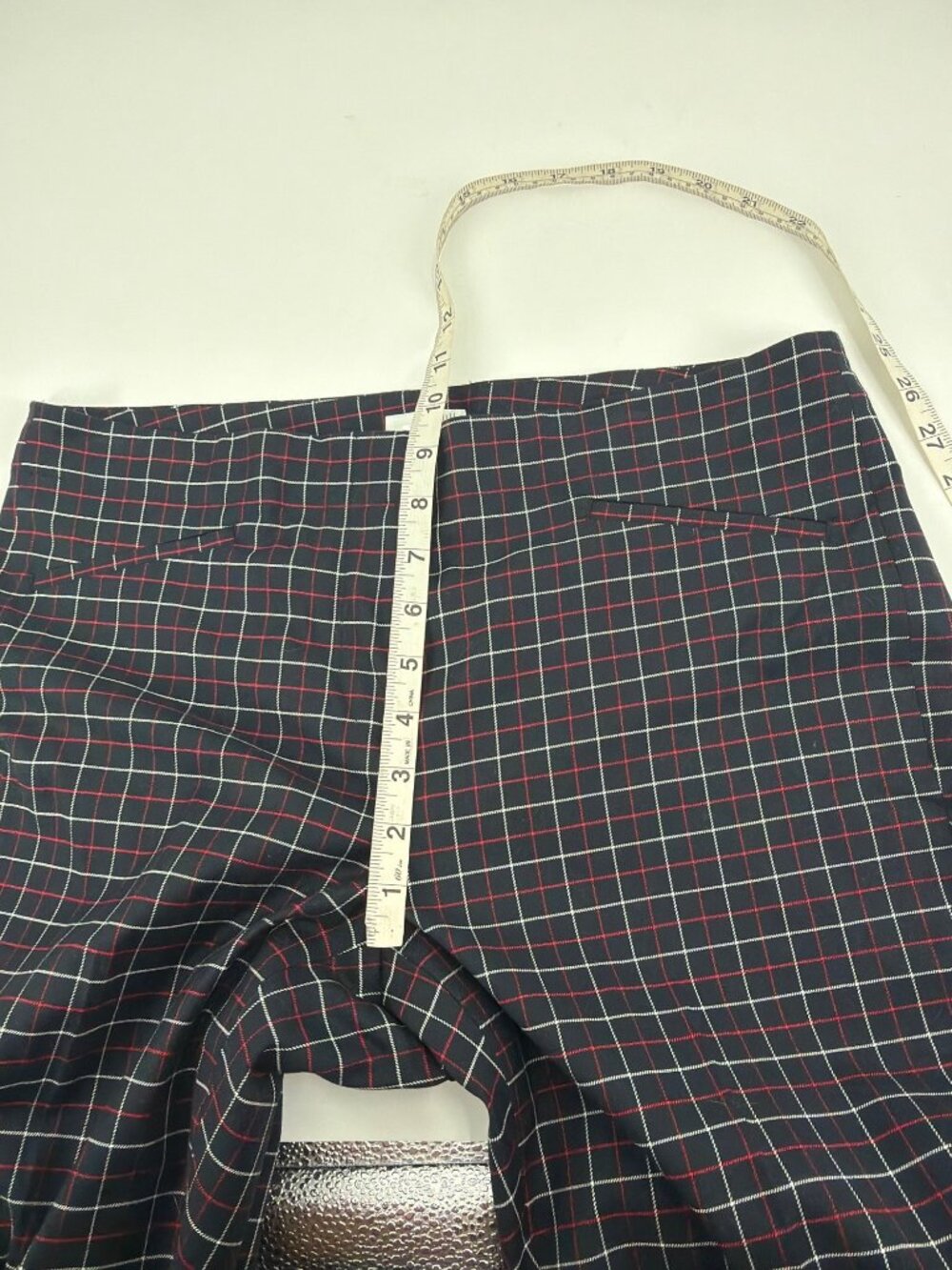 NWT J. Jill Womens 10 Academia Windowpane Plaid Ankle Pants Black Classic Career - Picture 8 of 9
